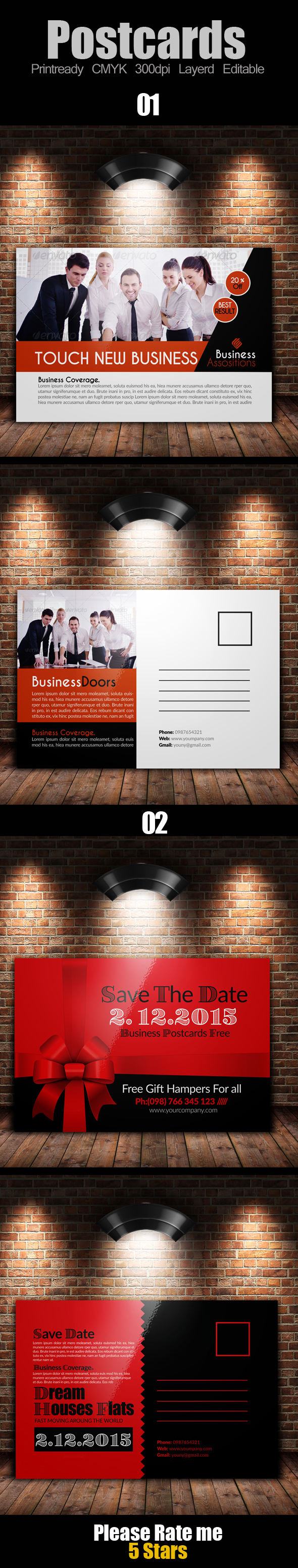 Multi Use Business Post Cards Bundle