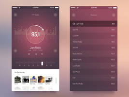 Free FM Radio App. PSD Template