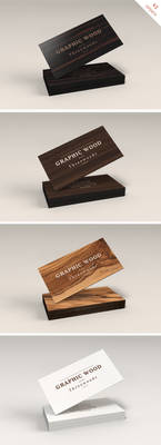 Free PSD of a Wooden Business Cards Mock Up