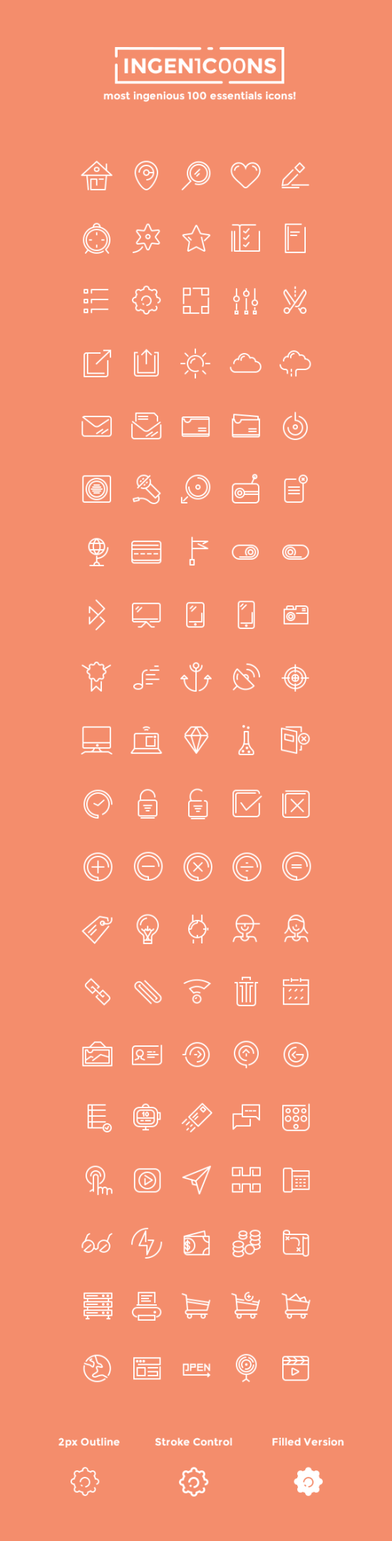 Free Ingenicons 100 Icons Set