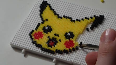 pikachu made with mini hama beads