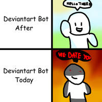 Deviantart Bot in a Nutshell by MeowsticTheMagicsCat