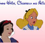 Snow White, Cinderella and Alice expressions