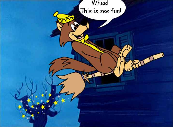 Loopy De Loop rides Broomie by topcatmeeces97 on DeviantArt