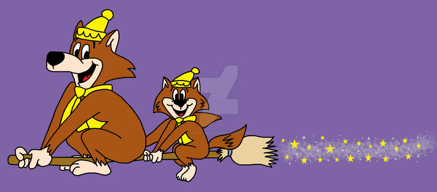 Loopy De Loop and Bon-Bon ride a broomstick by topcatmeeces97 on DeviantArt