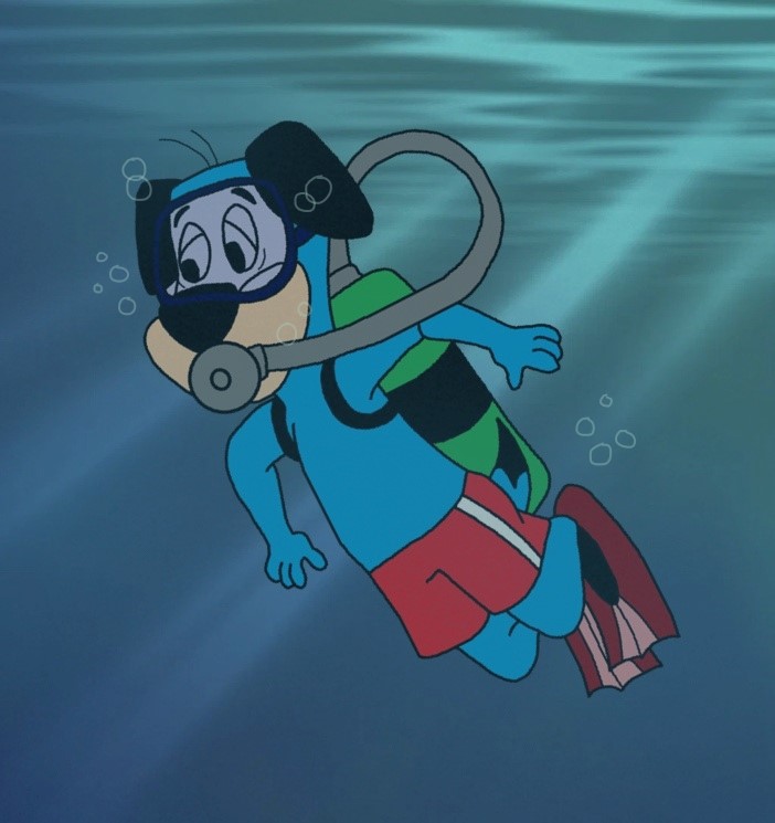 Huckleberry Hound scuba diving