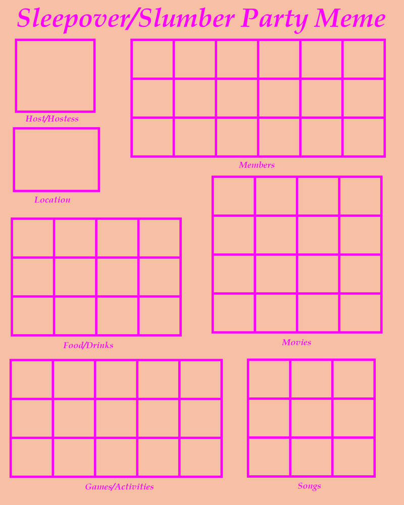 Party Template Deviantart Slumber Party meme - UPDATE by topcatmeeces97 on DeviantArt
