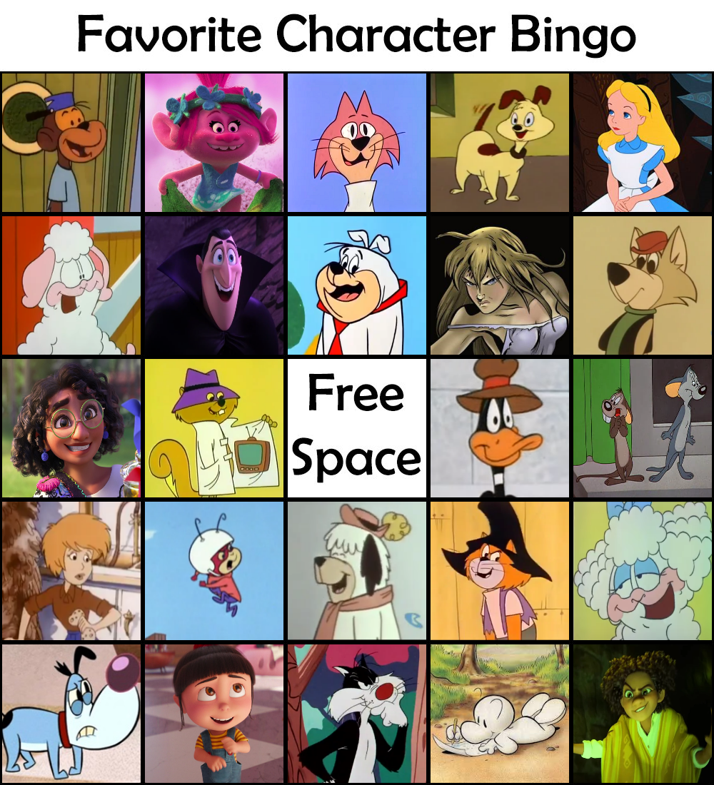 My Favorite Character Bingo part 2 by topcatmeeces97 on DeviantArt My Favorite Character Bingo part 2 by topcatmeeces97 on DeviantArt