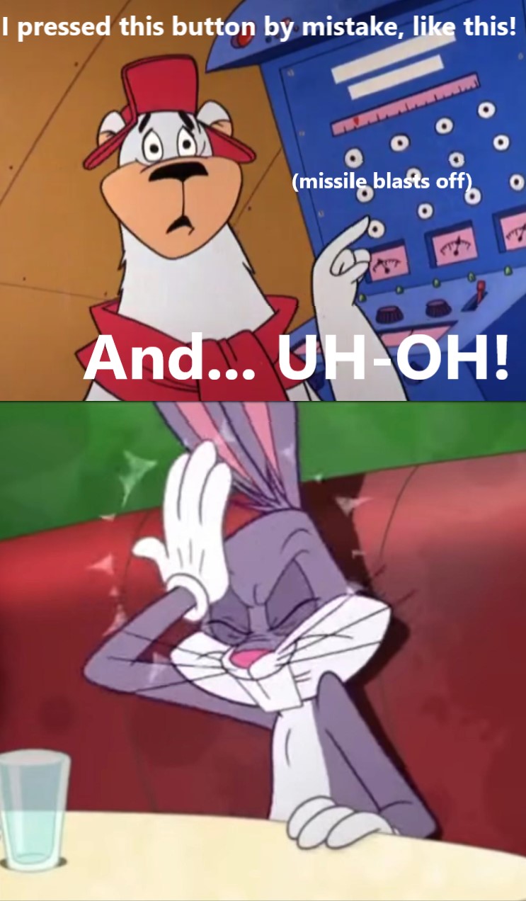 Bugs Bunny facepalms at Bruin Ruin ending by topcatmeeces97 on DeviantArt