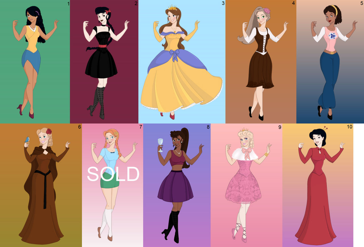 Princess Maker styled OC adopts (9/10 open) by topcatmeeces97 on DeviantArt