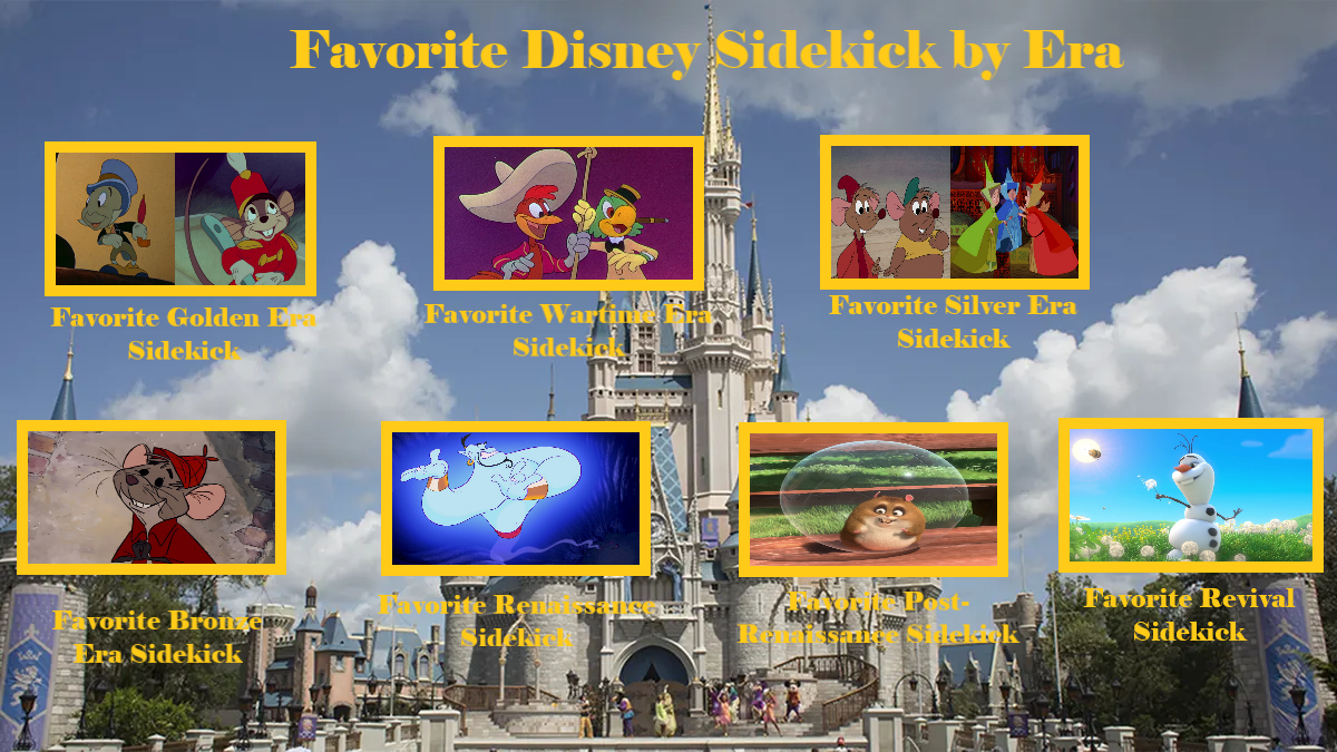 My favorite Disney sidekicks by era by topcatmeeces97 on DeviantArt