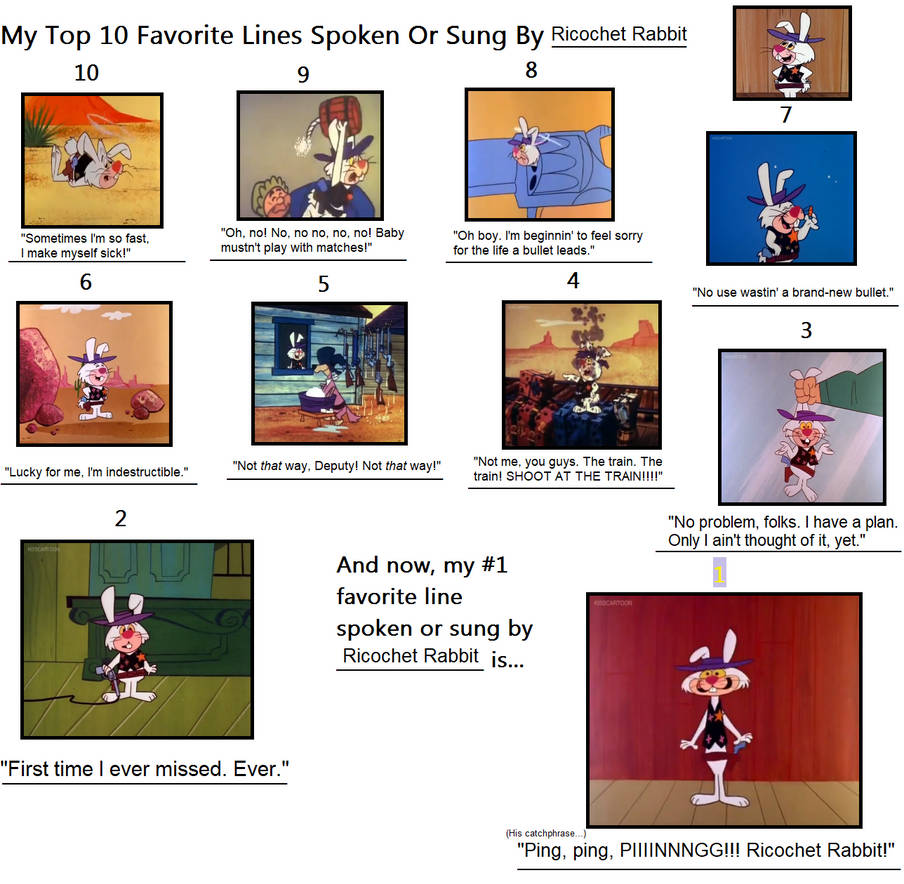 My favorite lines by Ricochet Rabbit by topcatmeeces97 on DeviantArt