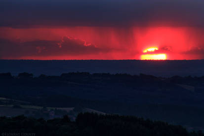 Faraway storms at Sunset