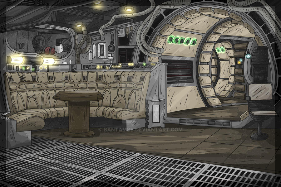 Millennium Falcon Interior Background Drawing By Bantambb On