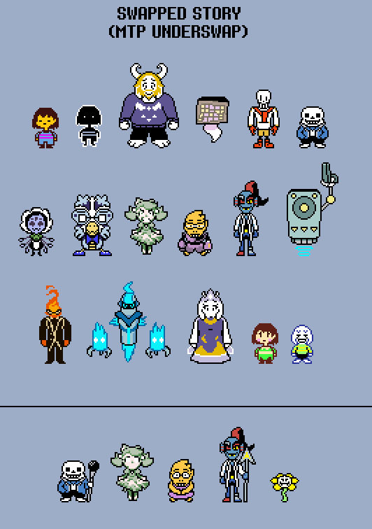 Swpped Character Swapped Story (MTP Underswap) Main Cast by Miguelthepainter on DeviantArt