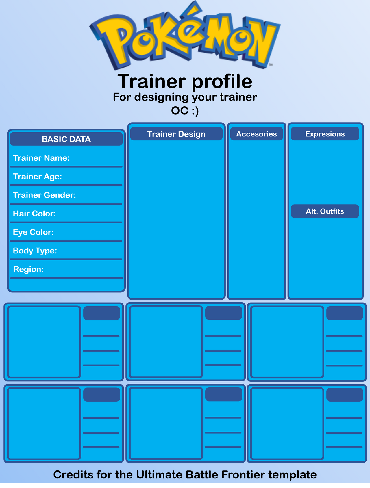 Pokemon Trainer OC Profile Template by Miguelthepainter on DeviantArt