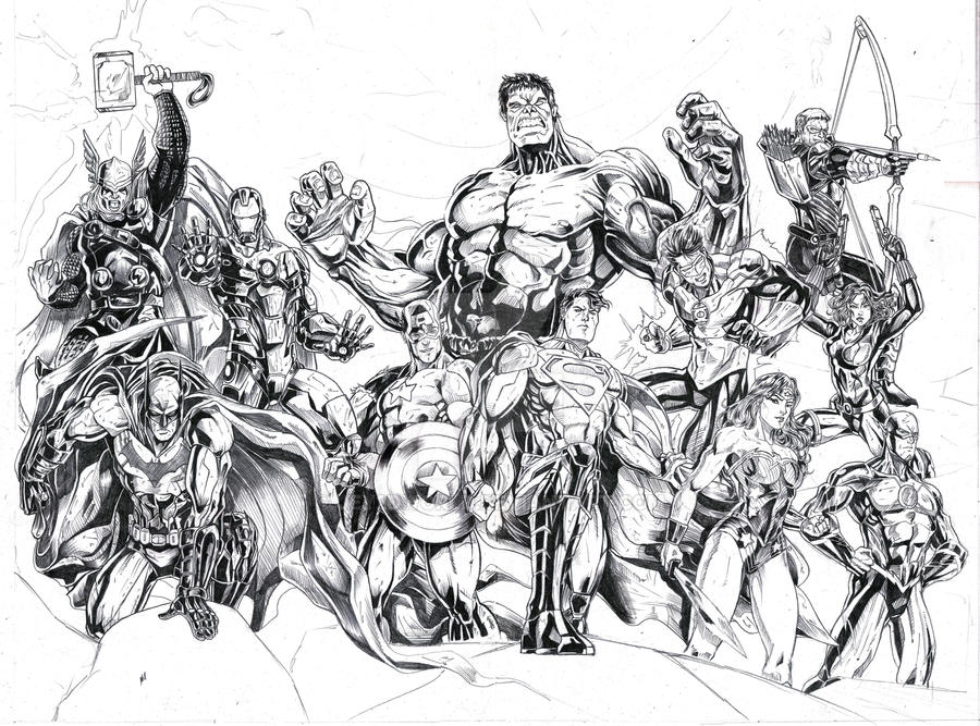 Download JUSTICE LEAGUE OF AMERICA and THE AVENGERS (WIP) by jey2dworld on DeviantArt