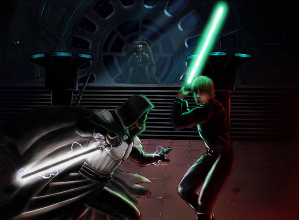 Starkiller vs Luke Skywalker by clarkspark