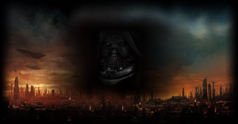 Burning Coruscant - Malgus Wallpaper