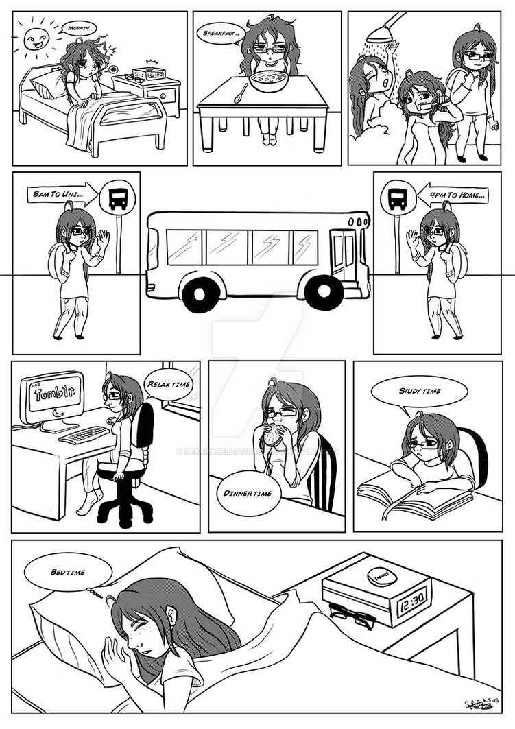 Routine Comic My Daily Routine Comic by SakuraBellStudios on DeviantArt