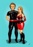 Sexy Rubber Couple Commission by ElenaDarkBerry