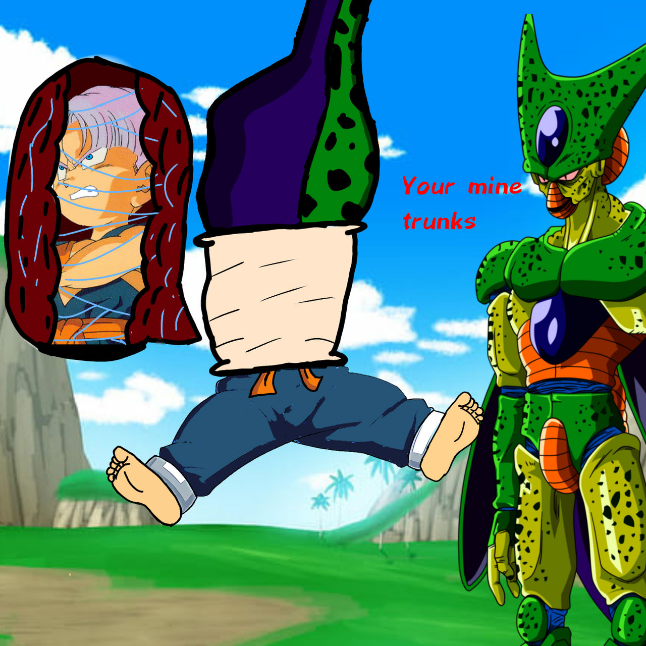 Cell absorbs Trunks by Littlefox2474 on DeviantArt