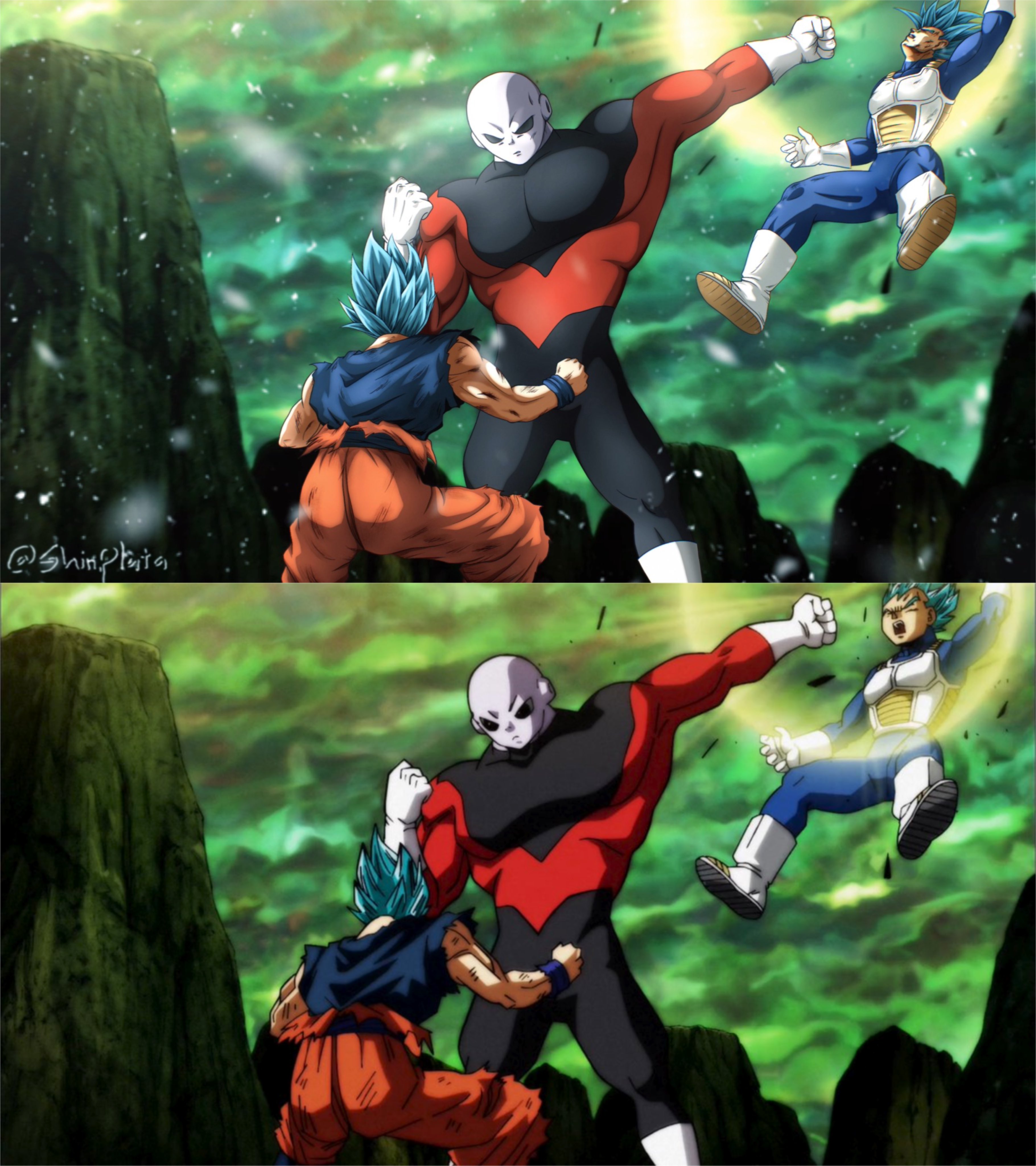 Goku e Vegeta Instinto Superior VS Jiren by Aflp on DeviantArt