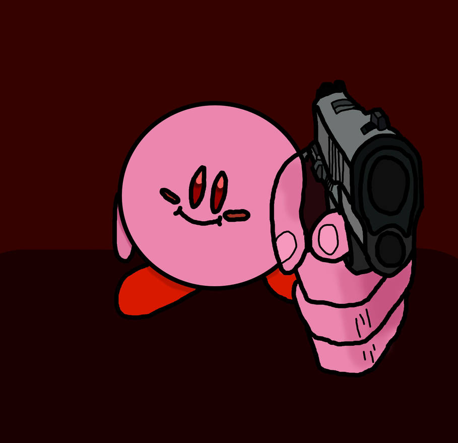 Kirby With Gun by Bronzebullfrog on DeviantArt