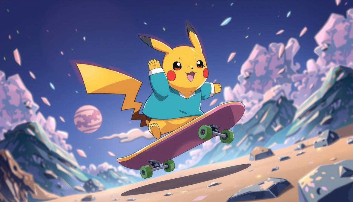 Pikachu Riding A Skateboard by AvoDoge on DeviantArt