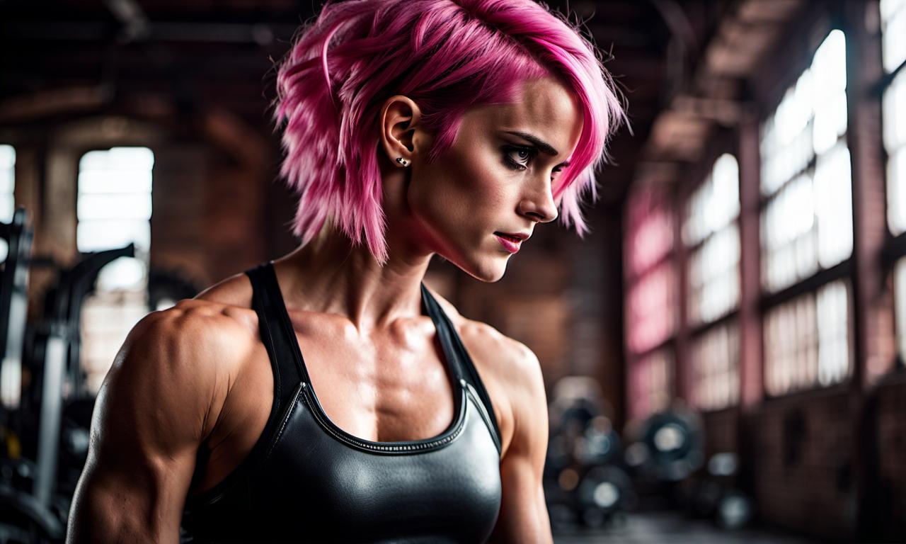 Punk Rocker Bodybuilder Emma Watson As A Bodybuilder Punk With Pink Hair by musclefan1988 on ...