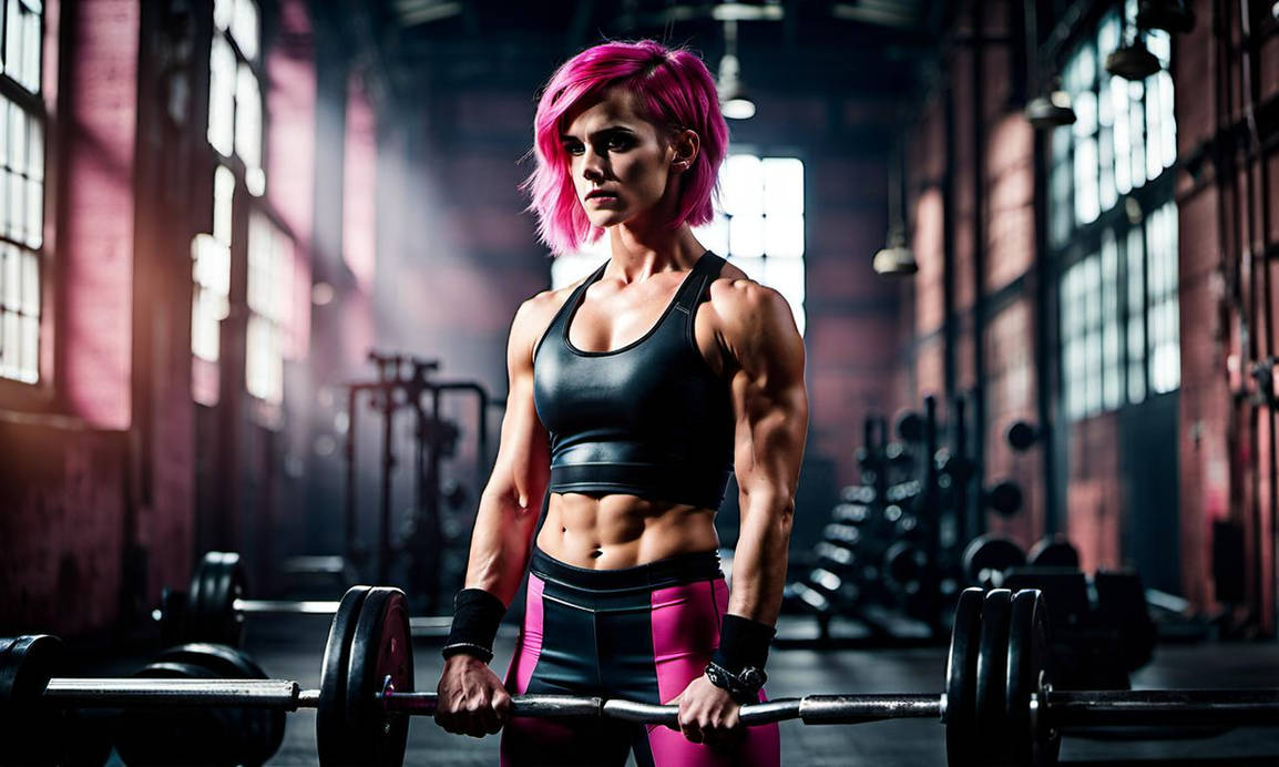 Punk Rocker Bodybuilder Emma Watson As A Bodybuilder Punk With Pink Hair by musclefan1988 on ...