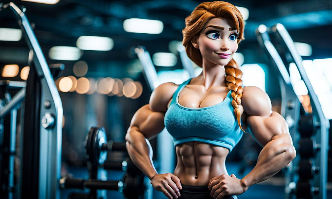 Princess Bodybuilder anna from frozen. as a bodybuilder by musclefan1988 on DeviantArt