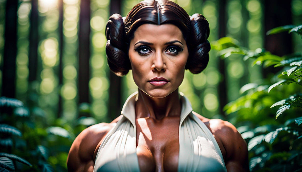 Princess Bodybuilder At the table with Princess Leia by ffcobra on DeviantArt