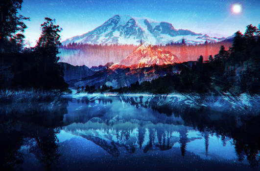 Night | Lake | Mountains | Sky | Stars