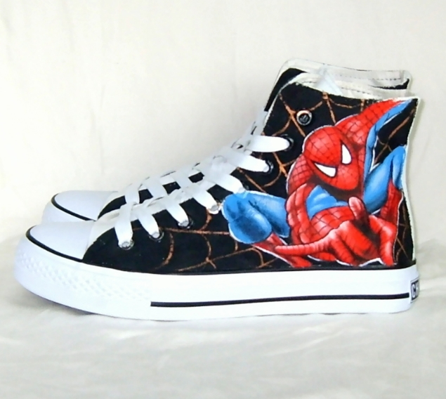 Hand painted Spider-Man shoes