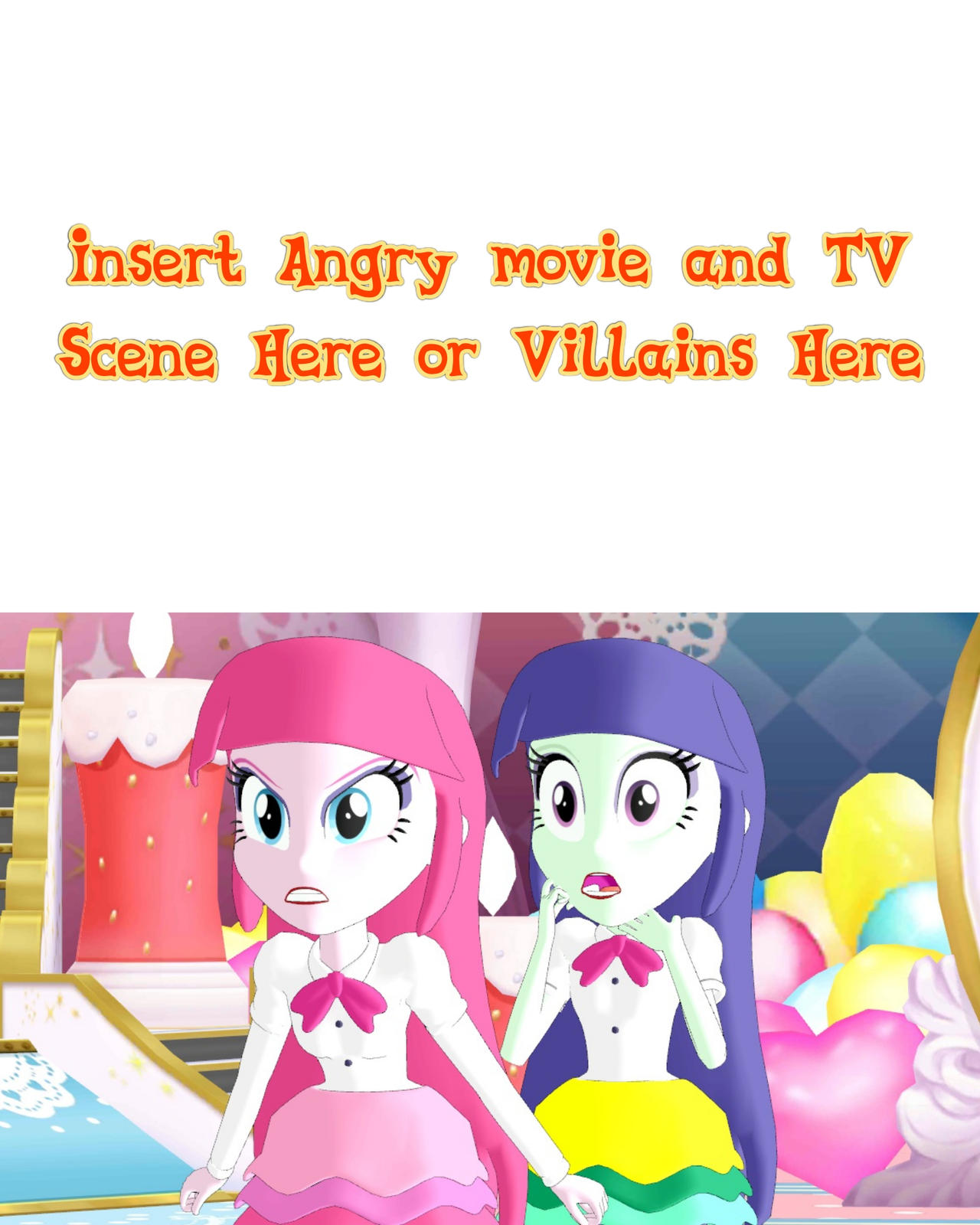 Pinkie Pie angry and Blueberry shocked at blank by masrendra on DeviantArt