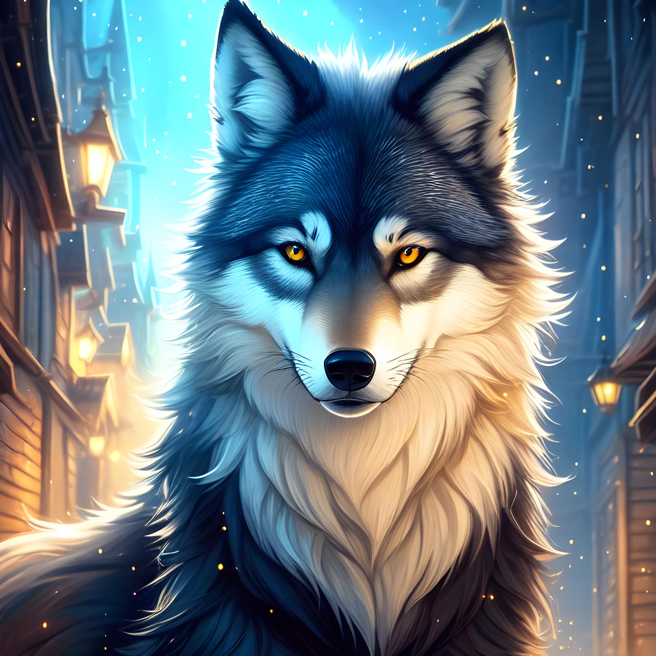 Wolf in magical night by BlackOnRog on DeviantArt