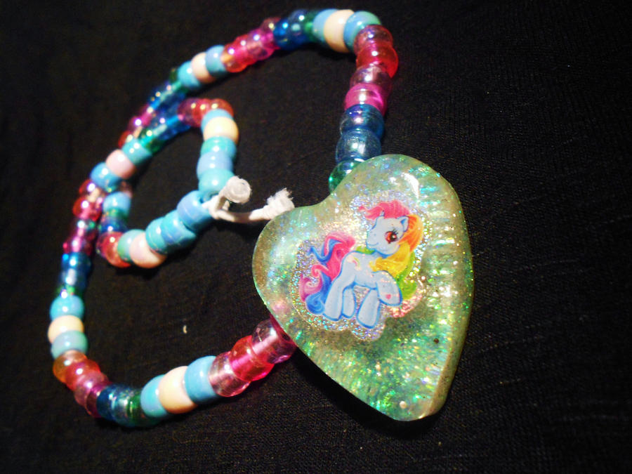 Rainbow Dash Kandi Resin necklace