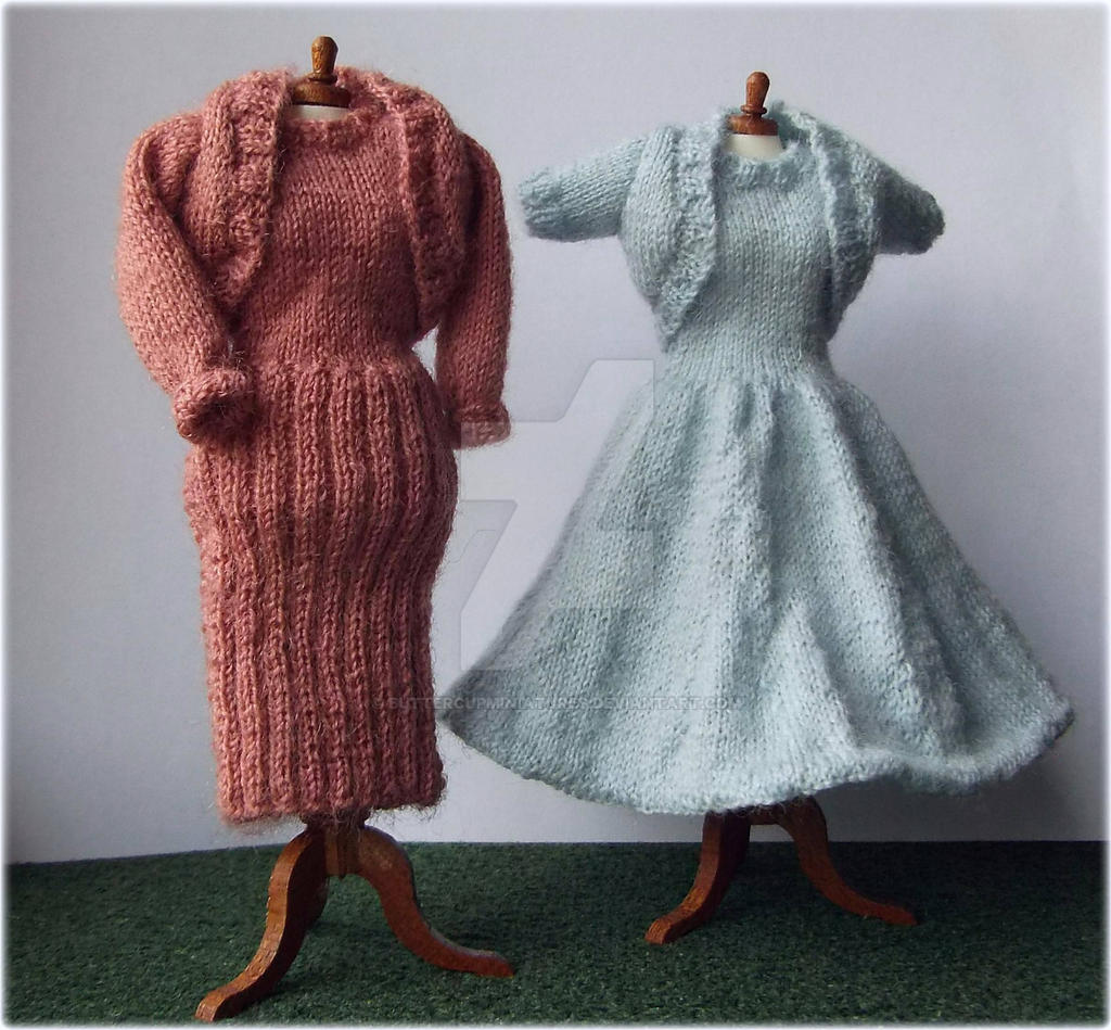 1:12th scale dresses and boleros c. 1950s