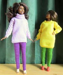 1:6th scale knitted jumpers and leggings