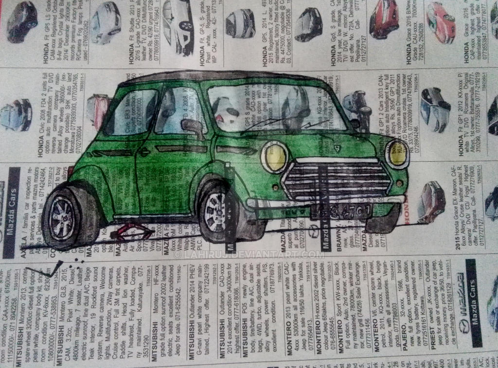 Sketching Cars on Newsprint Paper 