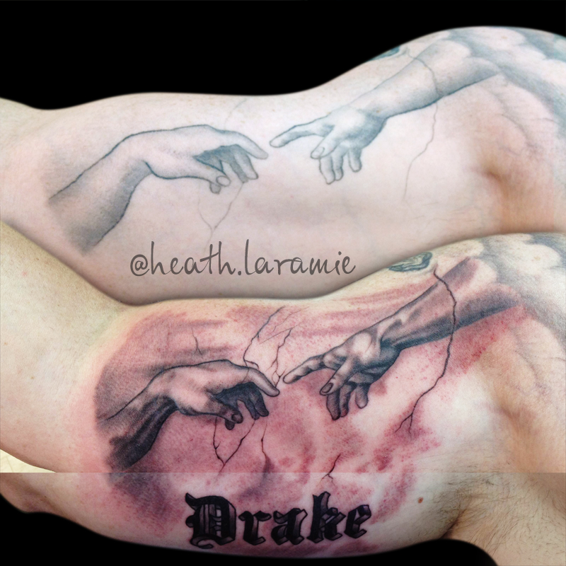 The Creation of Adam Tattoo by againstheindustry on DeviantArt The Creation of Adam Tattoo by againstheindustry on DeviantArt