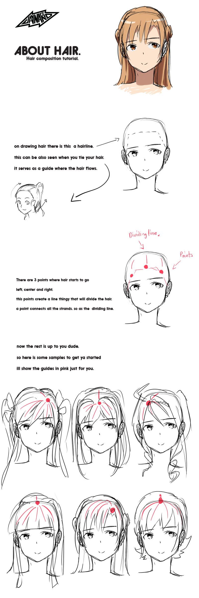 About Hair. manga hair composition tutorial