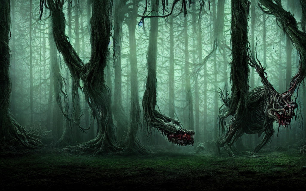 Terrifying Deviantart A Terrifying Creature In An Enchanted Forest At Ni by sushipsykhosis on ...