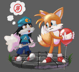 Klonoa and Tails :D by Babipoki