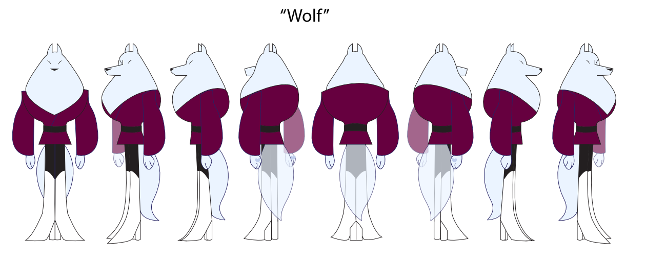 Wolf Reverse Split Wolf Turnaround by captaindegree on DeviantArt