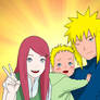 Naruto : Kushina, Naruto And Minato (Colo)