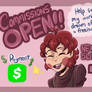EMERGENCY COMMISSIONS OPEN!!