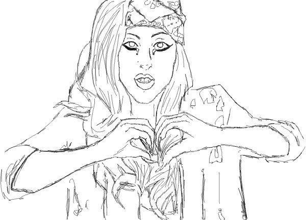 Lady Gaga Line Art by mollyfcknbanana on DeviantArt