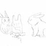 Hetalia Bunnies: France and Joan(outlined)